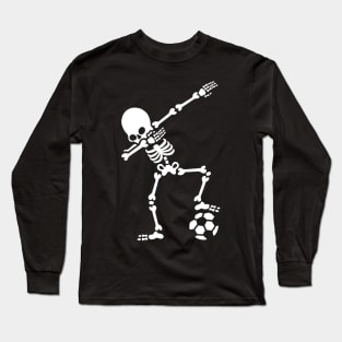 Dabbing Soccer Skeleton Long Sleeve T-Shirt